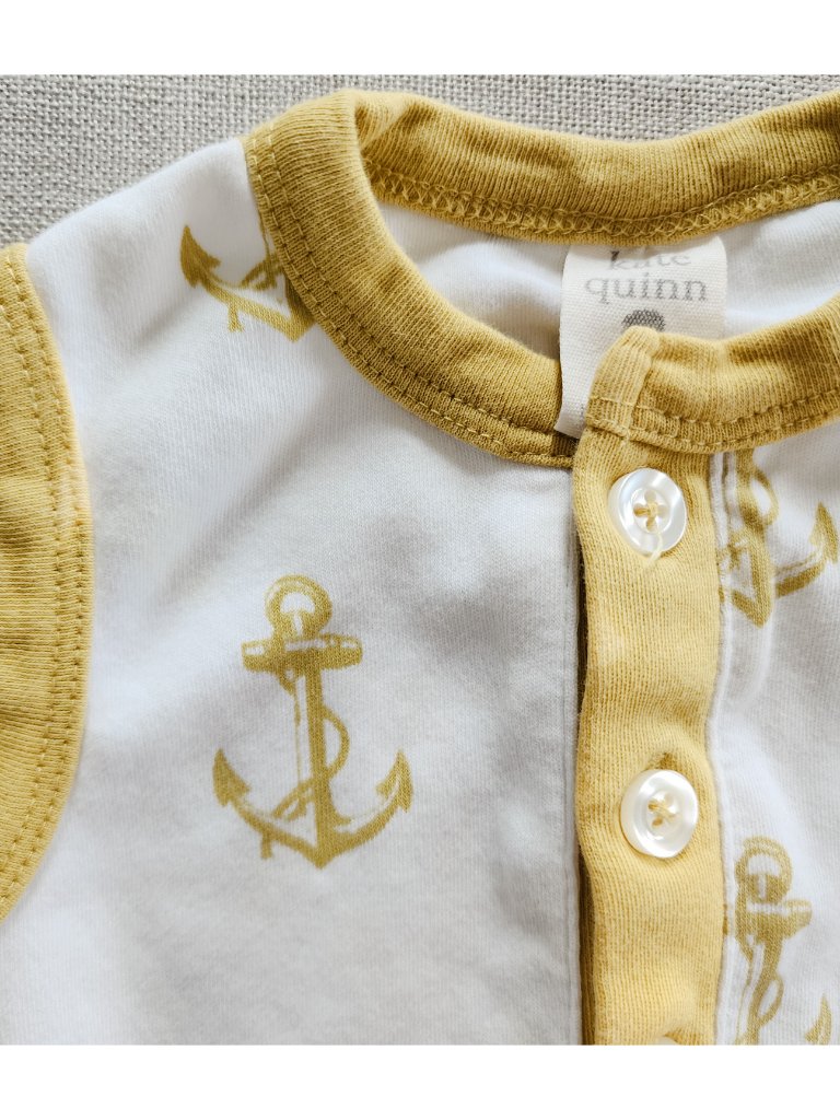 Kate Quinn Anchor Set Sleeveless Bodysuit, Panda Pants And Bandana Bib 3-6 Month — image 8 of 8